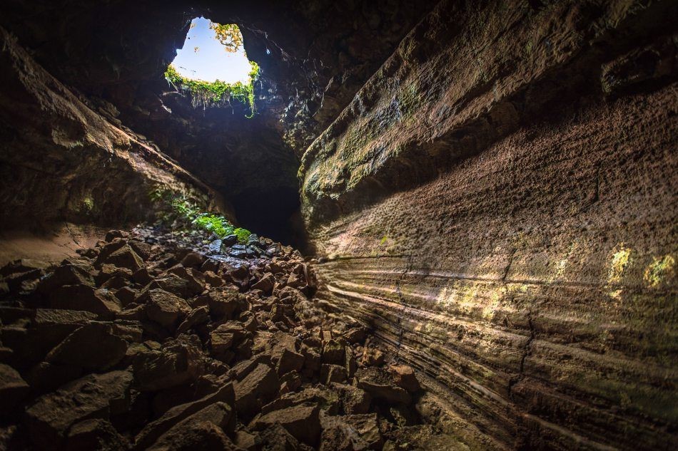 Volcanic lava tunnel