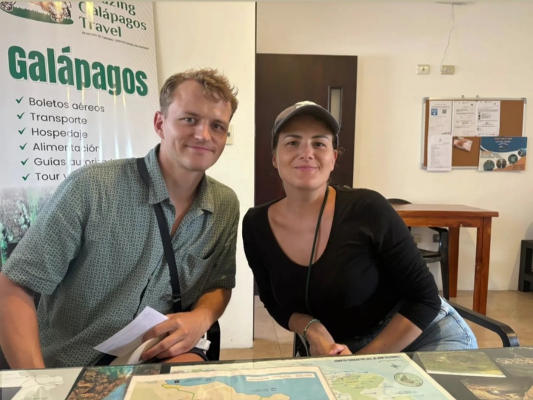 Travelers at the Amazing Galápagos Travel office