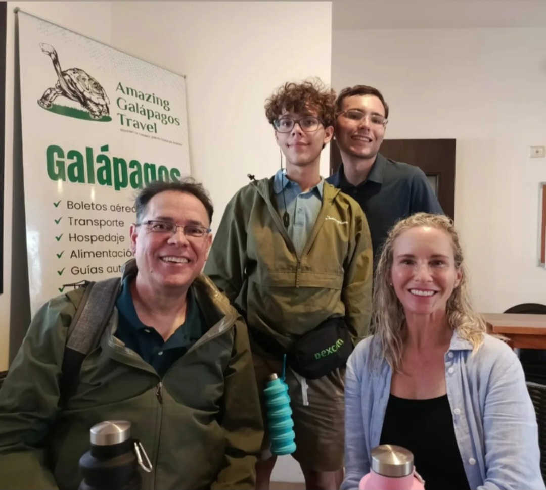 Family at the Amazing Galápagos Travel office